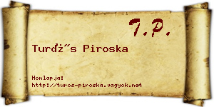 Turós Piroska névjegykártya